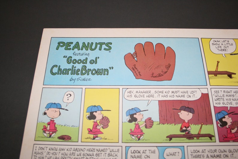 Lucy and Charlie Brown Baseball glove Famous baseball Etsy