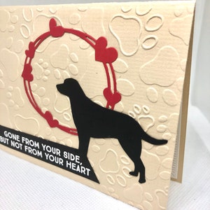 Pet sympathy card for dog  Dog condolence card Sympathy card loss of pet Dog greeting card Paw print embossed pet loss gift