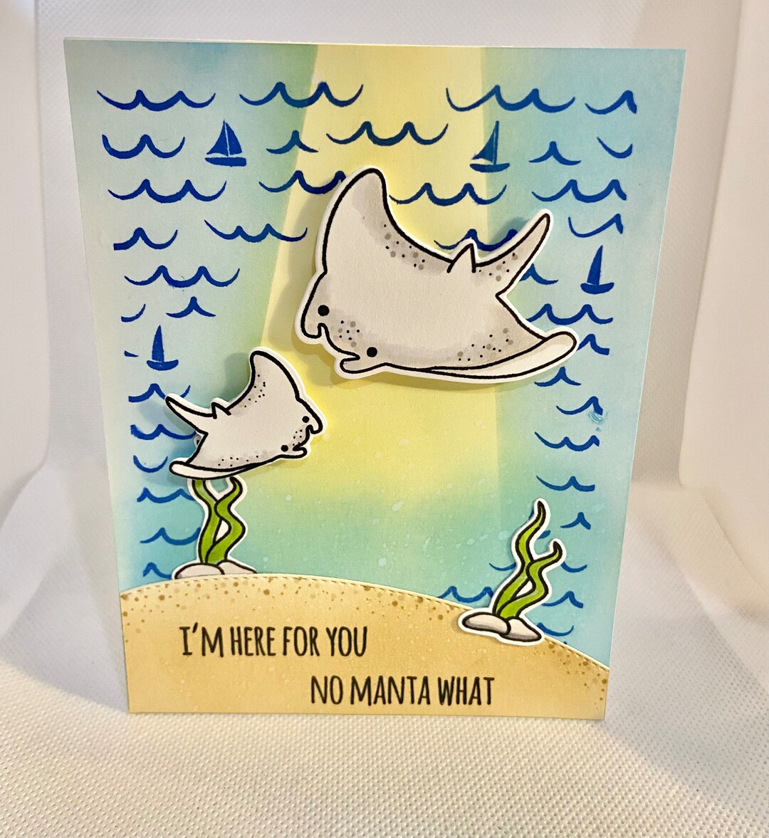 Oceanic Besties Card, No Manta What, Here for You, Manta Rays Card ...
