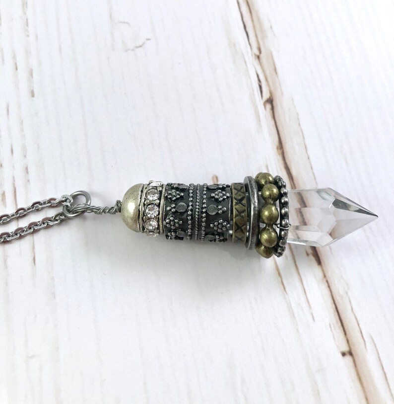 Long Crystal Necklace Boho Necklace Boho Chic Jewelry Crystal Necklace Long Layering Necklace Crystal Point Necklace Crystal Pendant