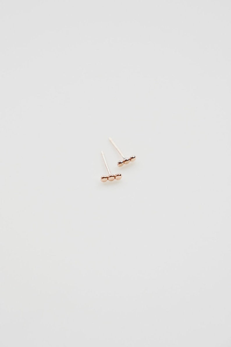small dot bar earrings gold textured bar studs 14kt gold three dot bar earrings 14kt gold-filled small dot bar stud earrings