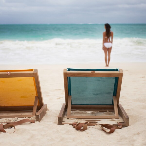 Indigo - Folding Beach Sand Chair Lounger/ Backrest