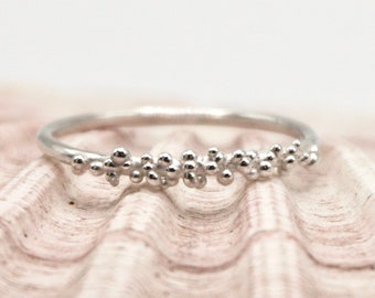 Seafoam Granulated Ring | Dainty | Minimalist | Organic Textured Ring | Recycled Silver