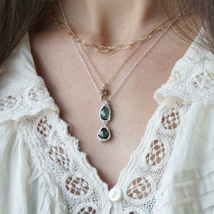 Faerie Pool Green Tourmaline Necklace Woodland Witchy image 1