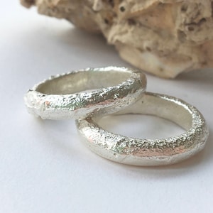 Chunky Sand Cast Ring Band | wedding | stacking ring | textured Ring | Nature