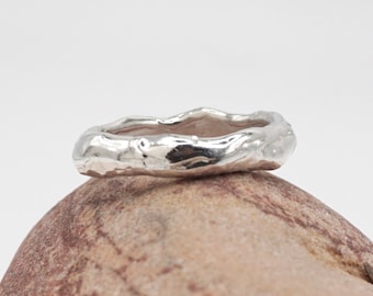 Chunky Molten Ring | Recycled Silver | Irregular | Stacking Ring | Wedding Ring |