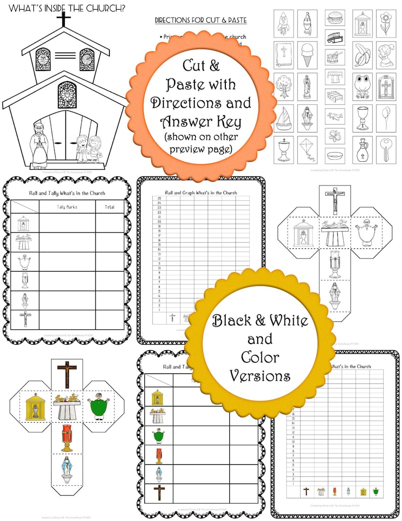 What's Inside the Church Worksheet Pack | Etsy