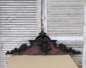 Antique Wooden Decorative Pediment Mount, Architectural Salvage French Hardware Decor, Rustic