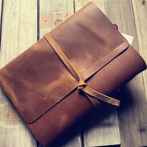Personalized Leather Photo Album Memory Book Album For Baby Boy Girl Scrapbook Album, Travel Photo Album Wedding Guest Book Family