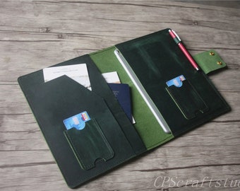 Personalized iPad Sleeve Leather 11 inch iPad Pro 12.9 Case 10.5 10.2 10.9 iPad 6 7 8 9 10 Mini Cover Portfolio Pencil Holder