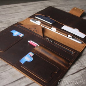 Gepersonaliseerde iPad Pro-hoes van leer 11, 12,9, 13 inch iPad Air 5, 6-hoes van leer 10,5, 10,2, 10,9 iPad 7, 8, 9, 10 Mini-hoes, portfolio, pennenhouder