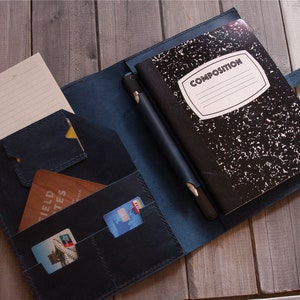 Portafolio de cuero de papel A4 cosido a mano, fundas de documentos de archivo de papel A4 - Diseño único de CPS