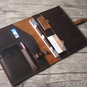 Personalized iPad Pro 12.9 Sleeve Leather 11 inch iPad Air 5 Case Leather 10.5 10.2 10.9 iPad 6 7 8 9 10 Mini Cover Portfolio Pencil Holder