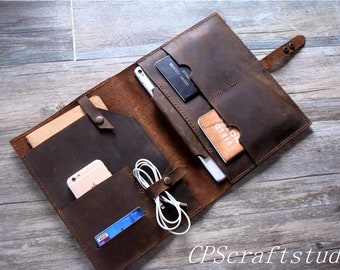 Surface Pro Case, Personalized Leather Surface Laptop 2 3 4 Cover 13.5 / 15 inch, Surface Book Sleeve, Surface Go Portfolio 5 6 7 8 Pro