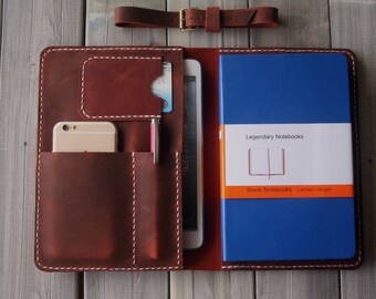 Hand Stitched A4 Paper Leather Portfolio, A4 Paper Case File Document Sleeves - Unique Design From CPS