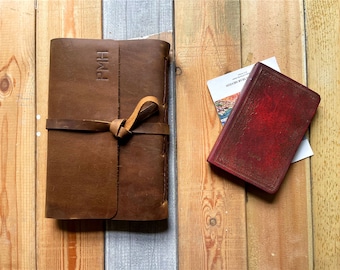 Leather journal Personalized Large Bound Notebook Lined Blank A5, B5, A4 Sketchbook