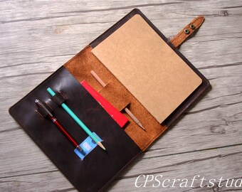 Leather Notebook Cover, Moleskine Leather Cover, A5 Leather Journal Cover, Rhodia B5 Rocketbook Leuchtturm1917 Composition Cover