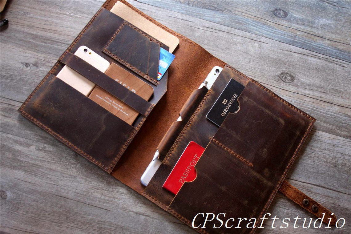 Personalized Leather Portfolio Mens Leather Padfolio Leather Etsy