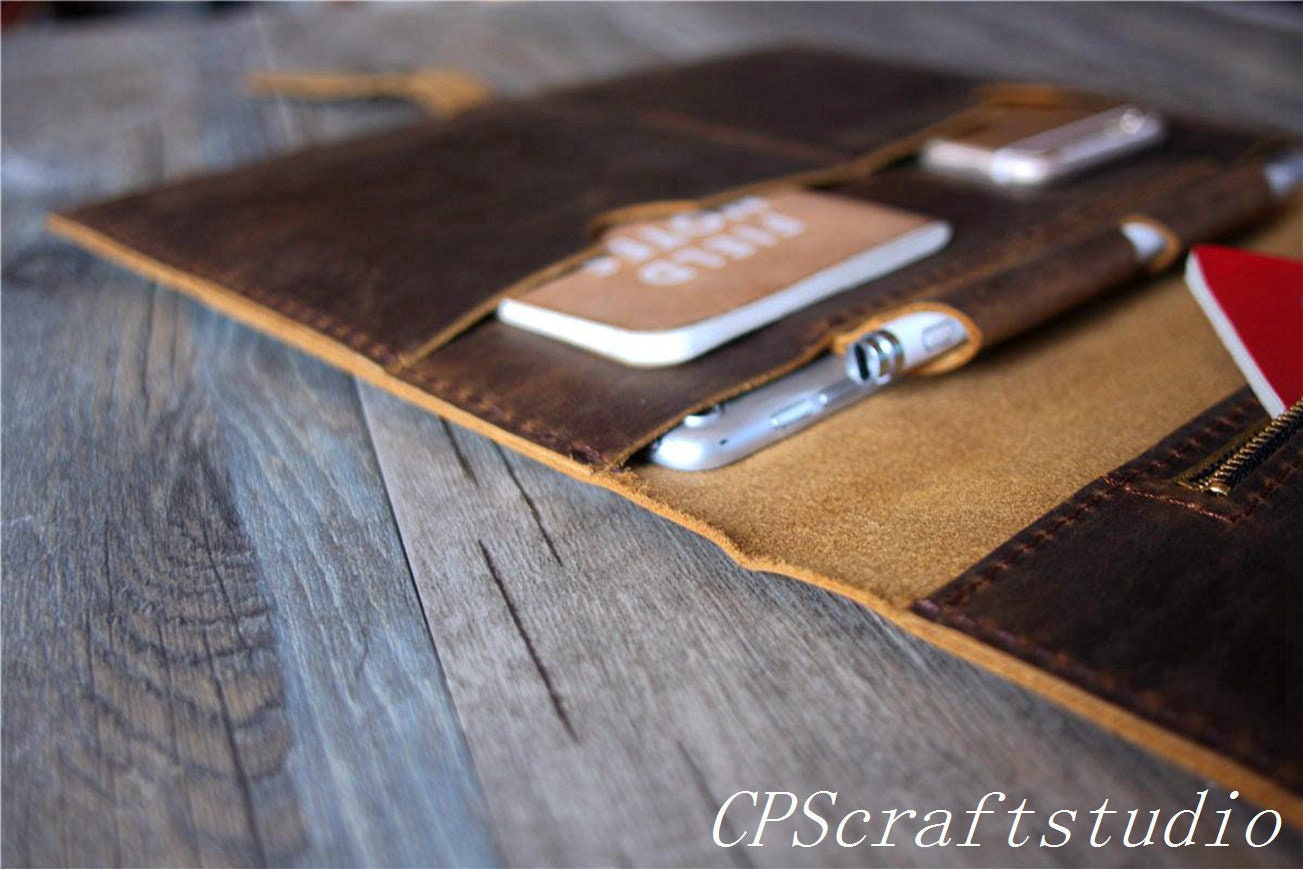 Personalized Leather Portfolio A4 Mens Leather Padfolio Etsy