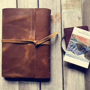 Personalized Saddle Leather Photo Album Memory Book Album For Baby Scrapbook Album, Travel Photo Album Wedding Guest Book Family
