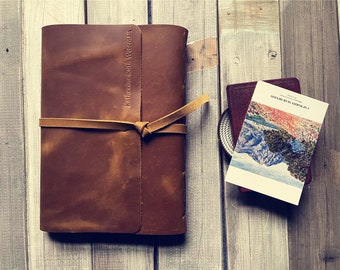 Personalized Saddle Leather Photo Album Memory Book Album For Baby Scrapbook Album, Travel Photo Album Wedding Guest Book Family