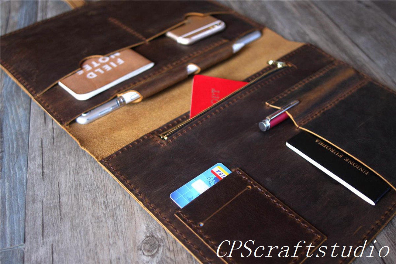 Personalized Leather Portfolio A4 Mens Leather Padfolio Etsy
