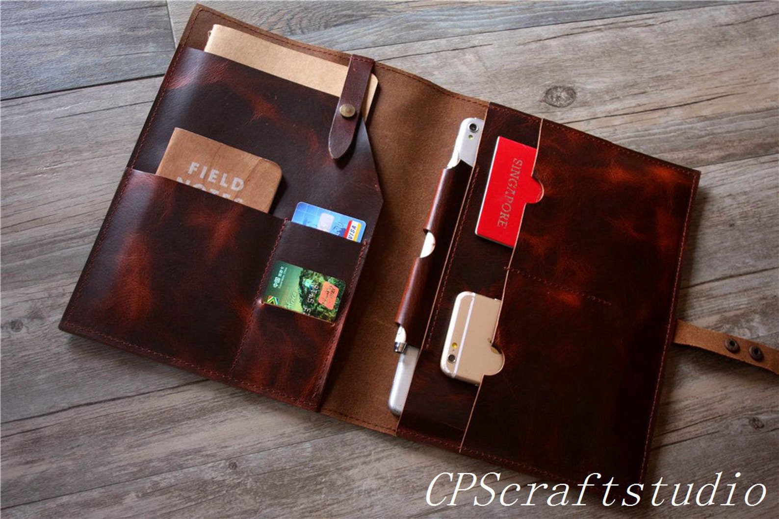 Personalized Leather Portfolio Mens Leather Padfolio Leather Etsy UK