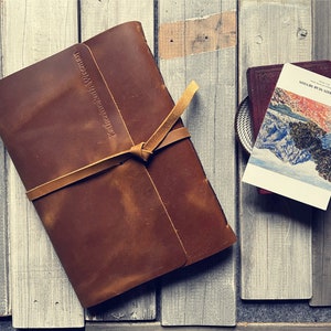 Leder-Tagebuch Personalisiertes Leder gebundenes Notizbuch liniertes oder leeres Papier A5, B5, A4 Skizzenbuch für Männer / Frauen