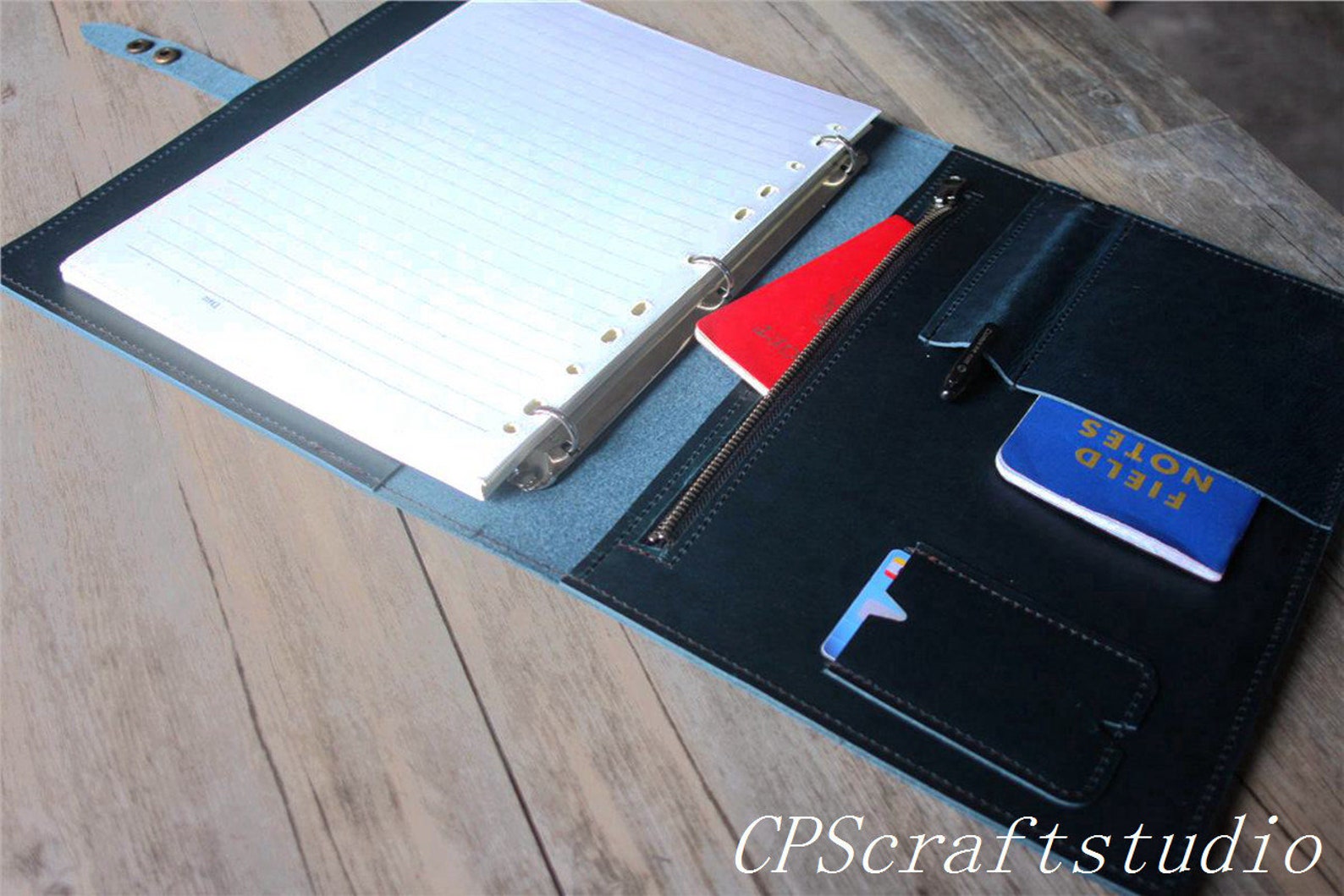 Personalized Leather Binder Portfolio Mens Leather Portfolio Etsy