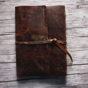 Leder-Tagebuch Personalisiertes Leder gebundenes Notizbuch liniertes oder leeres Papier A5, B5, A4 Skizzenbuch für Männer / Frauen