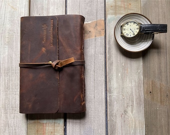 Personalized Leather Journal Large Bound NotebookLined Or Blank Sketchbook A5, B5, A4