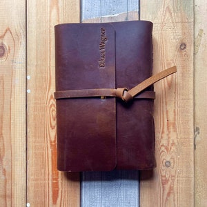 Monogrammed Leather journal, Leather Notebooks, Lined A5 Leather Sketchbook, Mens Bound Journal Cover, Womens Diary Journal A6 Small