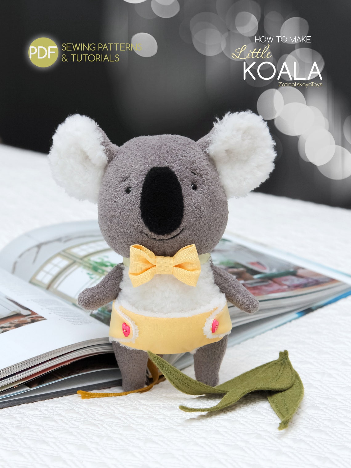Koala Sewing Pattern PDF Australian Bear Stuffed Animal Toy Etsy