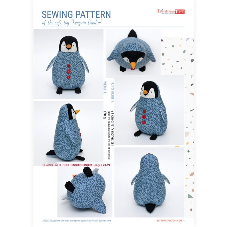 Penguin Plush Pattern Sewing Toy PDF DIY | Etsy