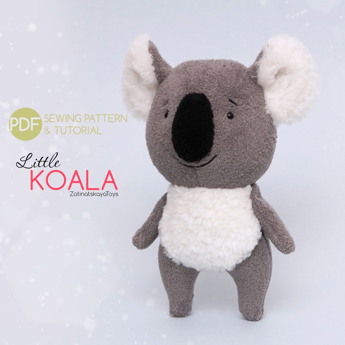 Koala sewing pattern PDF Australian bear stuffed animal toy Etsy