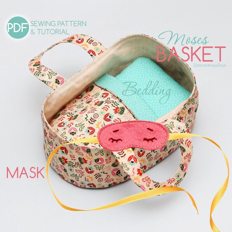 Moses basket for Baby doll sewing pattern PDF Mini bag Etsy