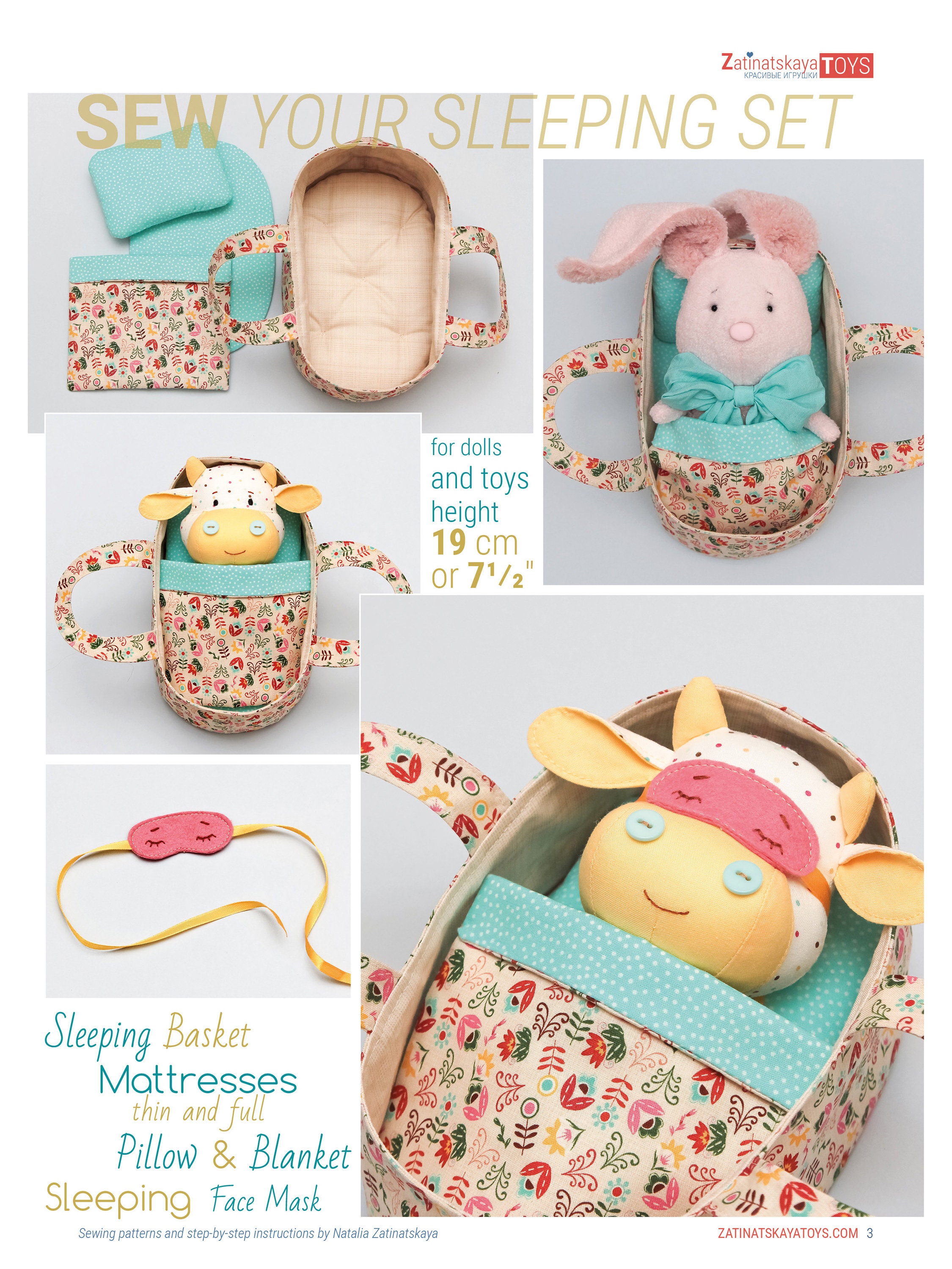 Moses basket for Baby doll sewing pattern PDF Mini bag Etsy