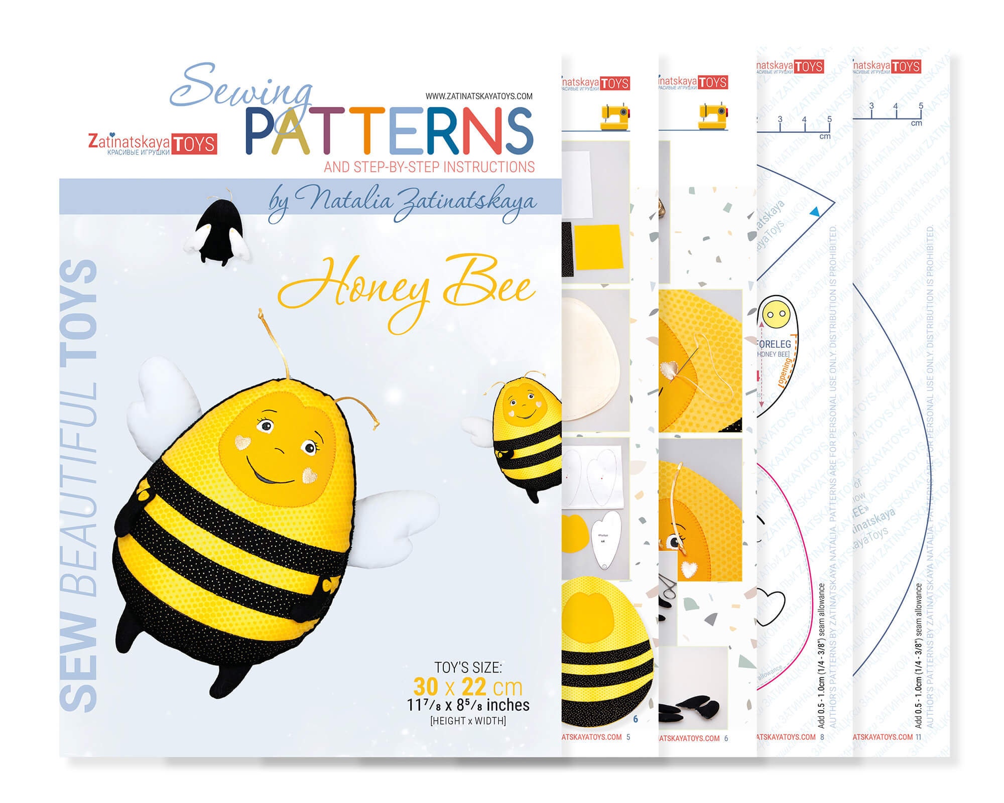 Bee sewing pattern PDF Plush pattern pillow Etsy