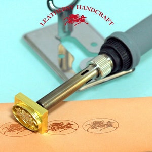 Timbro in ottone personalizzato e temperatura regolabile 60W riscaldamento ferro embosser per pelle, legno, carta Logo