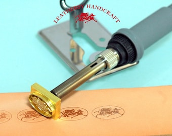 Customized Brass Stamp and Temperature Adjustable heating Iron embosser for leather, wood, paper Logo