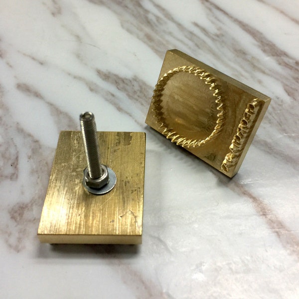 Customized Brass Stamp for leather Heat emboss & foil machine, with fix screw rod and nut