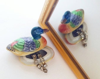 1:12 dollhouse ceramic duck jewelry box / miniature jewelry case / dollhouse jewelry box / Miniature duck case / dollhouse decoration box