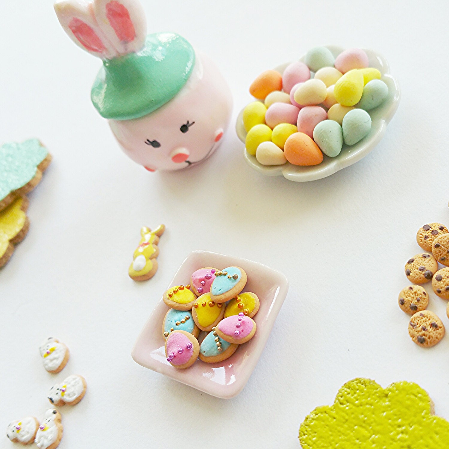 Dollhouse Miniature Easter Egg Cookies / Scale One Inch Easter Etsy