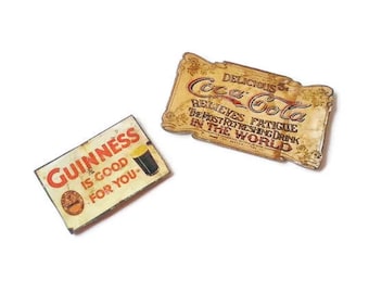 Miniature advertisement plaque / vintage advert sign scale one inch / advertisement plaque scale 1:12 pub / miniature shop sign publicity
