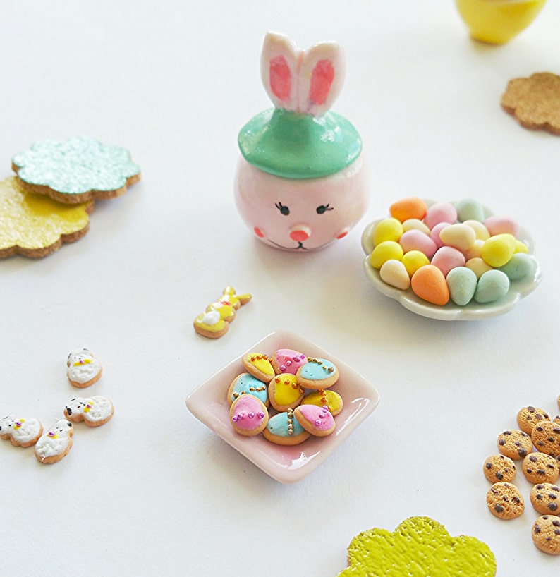 Dollhouse Miniature Easter Egg Cookies / Scale One Inch Easter Etsy