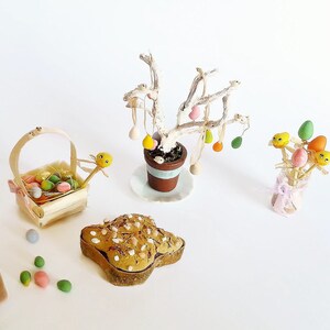 Oster-Deko set Miniatur Maßstab 01:12 / Miniatur Ostern Eiern/Ostern/Puppen Haus Miniatur Lebensmittel Maßstab 1 12 Miniatur