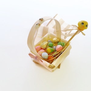 1:12 Dollhouse miniature Easter eggs basket / Easter miniature scale one inch / Dollhouse Miniature Easter decoration / Dollhouse Easter image 5