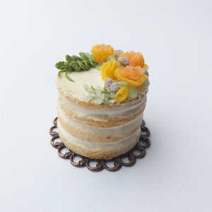 Miniature naked cake for dolls house / Dollhouse miniature cake design scale one inch / Miniature dolls house 1:12 collectible pastry