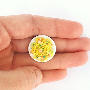 1:12 dollhouse miniature food / italian food miniature / pasta with shrimps miniature / dollhouse miniature scale one inch / 1 12 pasta