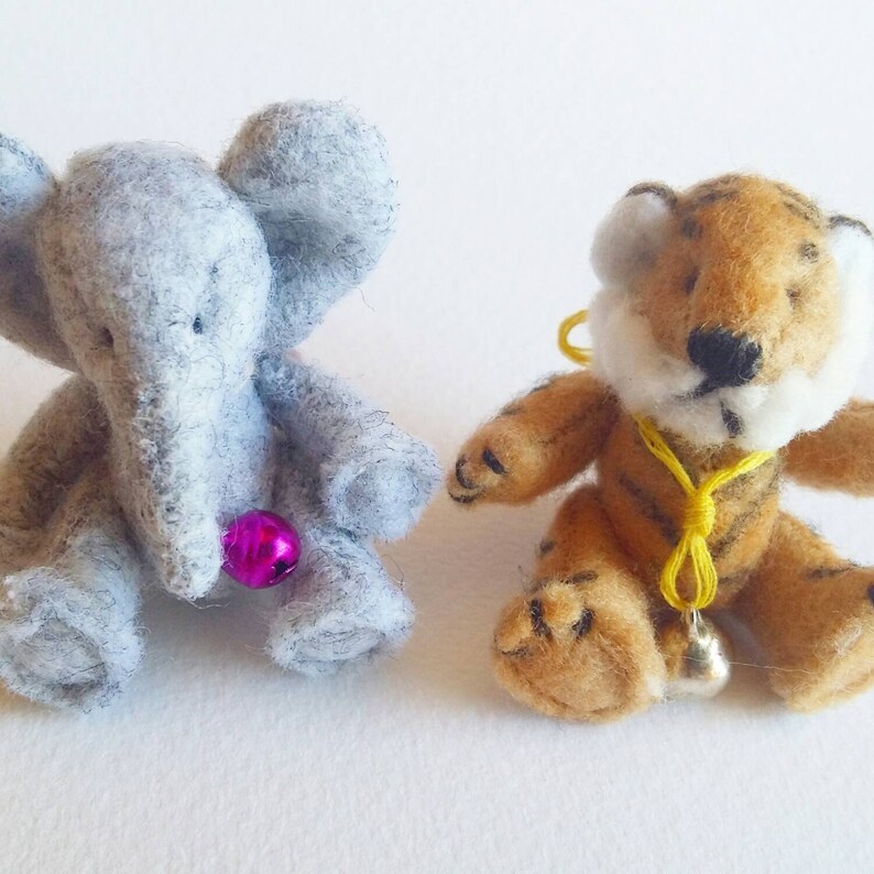 Miniature Felted Elephant Toy / 112 Dollhouse Miniature Toy / Etsy